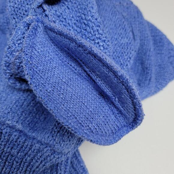 VTG Liz Claiborne Silk Blend Sweater Short Sleeve Blue Purple Periwinkle Med 568 - Picture 7 of 9